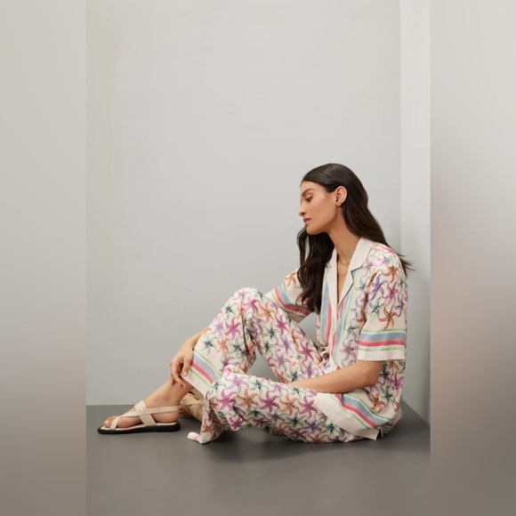 Scotch & Soda Gia Starfish Print Colorful Trouser Pull On Pants Size XL - Picture 3 of 13